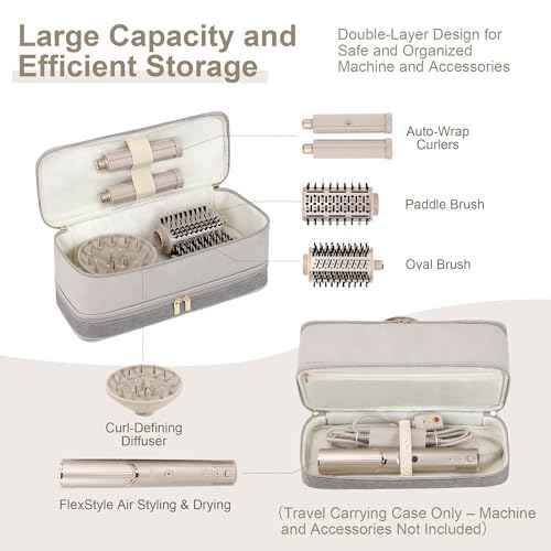 Travel Carrying Case for Dyson Shark Flexstyle Revlon Hair Dryer Airwrap, Double-Layer Dyson Airwrap Travel Case, Portable Shark Hair Tools Storage Bag for Airwrap Styler and Attachments