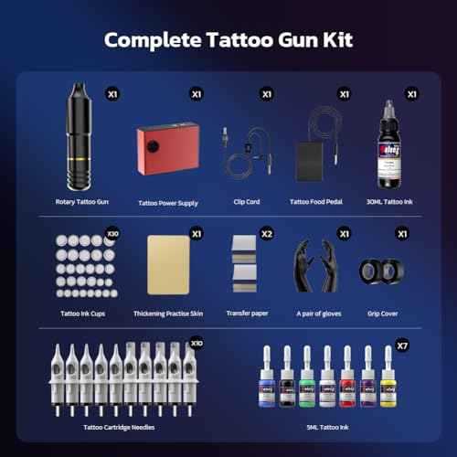 Tattoo Gun, Solong Complete Rotary Tatto Machine for Beginners and Artists Professional Tattoo Gun Kit with Tattoo Catridges Needles and Tattoo Ink(60 Piece Set)