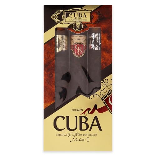 Cuba Trio Best 1 Gift Set |(3 x 1.17 Oz Eau De Toilette Spray) Gold, VIP, Royal | Fragrance For Men
