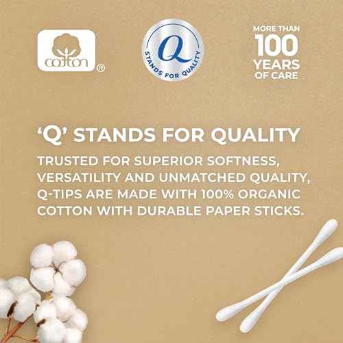 Q-tips Cotton Swabs Organic Swab Ultimate Home and Beauty Tool Made from Organic Cotton, 400 Count (4 Pack) 1600 total swabs