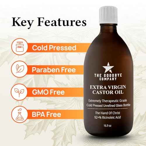 Premium Organic Cold-Pressed Castor Oil - 16.9 oz Glass Bottle, Hexane-Free, Small Batch, Extra Virgin, Ethically Sourced for Hair Growth, Skin Care, Lashes, Brows & Castor Oil Packs