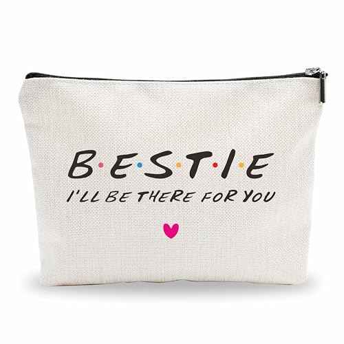 NYCTUG Cosmetic Bag For Friends, I'll Be There For You, Minimalist Makeup Bag£¬Travel Storage Bag, Small Zipper Pouch, Birthday Gift For Bestie£¬Thanksgiving Christmas£¬Women Accessories-A14
