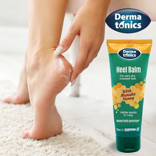 Dermatonics Foot Cream with Manuka Honey, Heel & Elbow Treatment, Exfoliating, Moisturizing Care for Cracked Heels and Dry Skin - 2.37 fl oz Tube