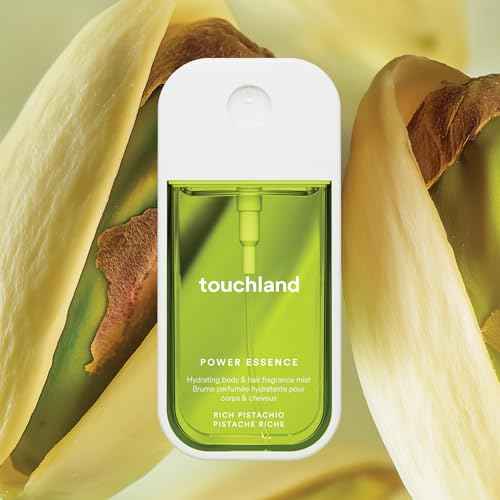 Touchland Power Essence Hydrating Body & Hair Fragrance, Rich Pistachio, 2 FL. OZ. Travel Size Body Mist