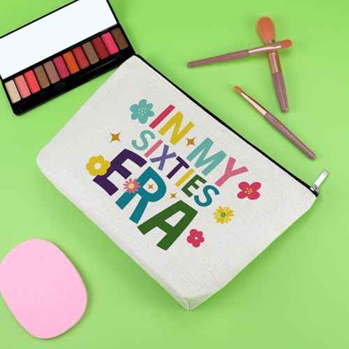 60th Birthday Gifts for Women 1965 Makeup Bag Happy 60 Year Old Birthday Gifts for Grandma Mom Sister Friend Wife Coworker Sixty Cosmetic Bag Presents for Women Turning 60 Travel Cosmetic Pouch