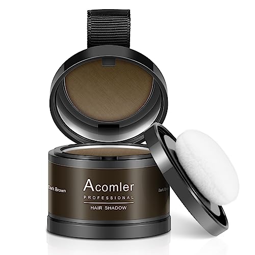 Acomler Instantly Root Touch Up Hair Color Hairline Shadow Powder,Root Cover Up,Dark Brown for Thinning Hair, Grey Hair Coverage Hair Powder for Women with Eyebrows,Beard Line,Bald Spots (Dark Brown)