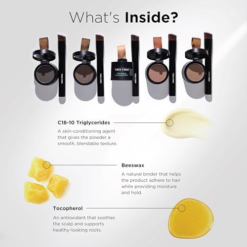 THICK FIBER Root Touch Up Powder - Water & Sweat Resistant Hair Loss Concealer Set for Thinning Hair Women, Includes Brush (Dark Brown)