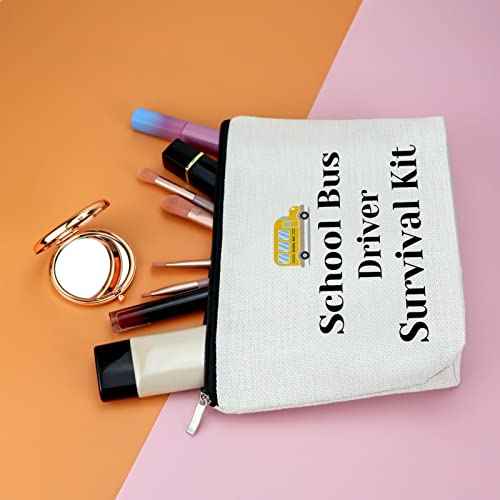 Thank You Gift for School Bus Driver Makeup Bag Appreciation School Bus Driver Gift for Woman Birthday Retirement Thanksgiving Christmas New Year Gift End of Term Gift for Her Bus Driver