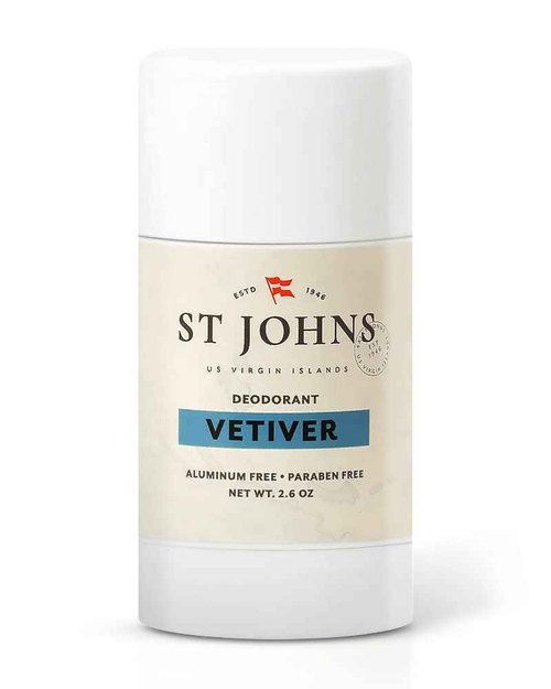 St. John Vetiver Aluminum Free Deodorant with Aftershave and Cologne | Made with Bay Leaves from The Virgin Islands | Bay Leaf After Shave Fragrance for Men | (8 oz Splash Bottle)