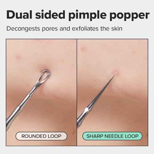 I DEW CARE Dual-Tip Pimple Tool - Proper Popper | Blackhead Remover, Blemish Exfoliating, Professional Acne Squeezer, Comedone Zit Extractor for Women, 2in1 Stainless Steel Lancet, 1ea