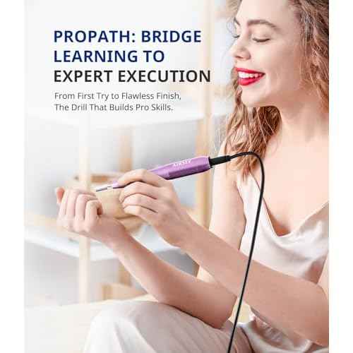 AIRSEE Studio Basic Electric Nail Drill, USB Portable Nail E File Machine for Professional Beginners, Manicure Pedicure Dremel Kit for Salon & Home Use , Purple