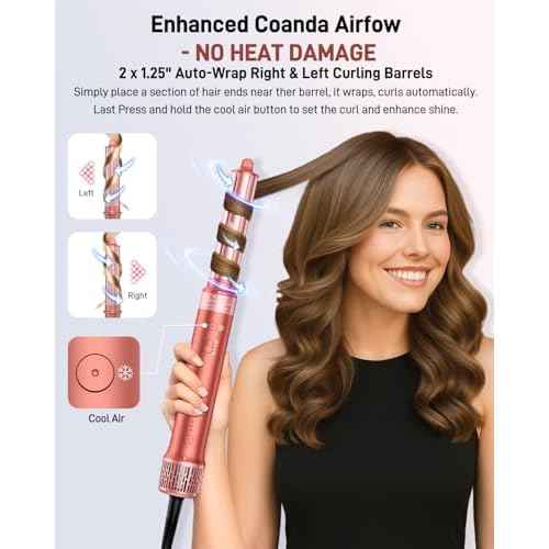 5 in 1 Hair Styler Hot Air Styler - High-Speed Hair Dryer Brush, Fast Drying No Heat Damage Ionic Blow Dryer Brush for Women Volumizing, Curling, Straighten, Frizz-Free Multi Stylers Travel Bag