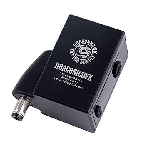 Dragonhawk Cordless Tattoo Battery Power Supply Lightweight Small Lcd Display Screen for Tattoo Pen Machine (DC)