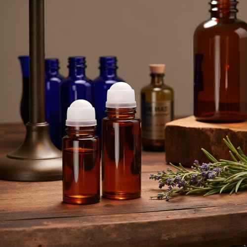 2Pcs 50ml Brown Glass Essential Oil Roller Bottles,Perfume Roller,Refillable Roll on Bottles Container Empty Deodorant Rollerball Beauty Personal Care Tools for Fragrance Cosmetics