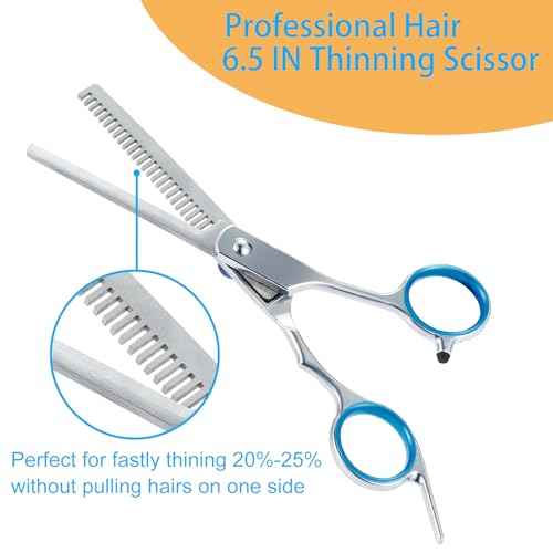 15 pcs Hair Cutting Scissors Professional, Thinning Shears for Hair Cutting, Stainless Steel Barber Scissors, Lengnoyp Haircut Scissors Hair Cutting Kit for Women, Men