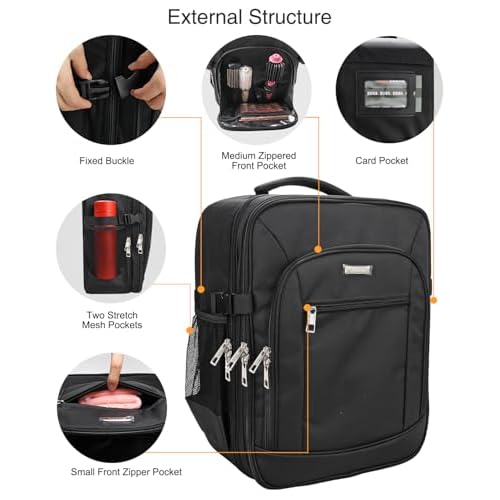 TANTO Makeup Backpack Makeup Artist Bag Professional Extra Large Cosmetic Bag Travel Train Case Storage Organizer Double-Layer Large Capacity Cosmetic Case with 4 Pouch(Black)