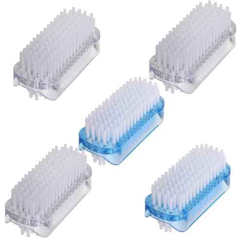 5 Pack Nail Brush for Cleaning Fingernails - Two Sided Hand Fingernail Scrub Brush Set, Soft Stiff Bristles Scrubber Nails Toes Cleaning Brush