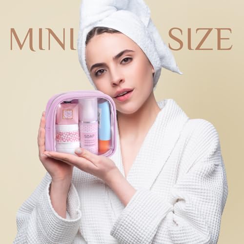 Kacctyen 20 Pcs Mini Clear Makeup Bags Bulk Nylon Cosmetic Bags for Purse PVC Small Clear Square Pouch with Zipper Blank Coin Purses for Women Travel Toiletry Essentials, 10 Colors