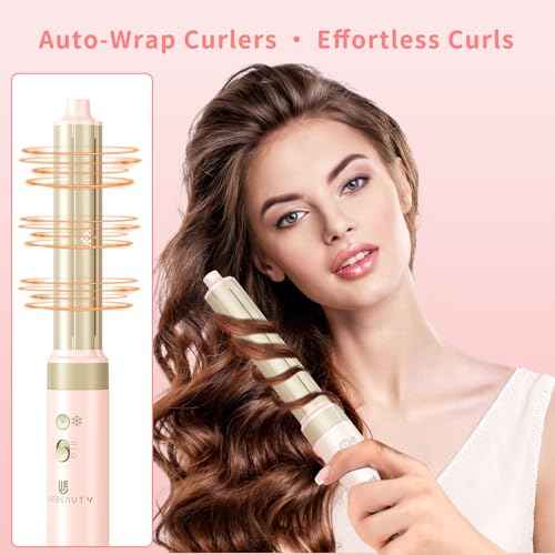 Hair Dryer Brush 8-in-1 Dual Voltage Hot Air Styler ? Fast-Drying 110,000 RPM Ionic Blow Dryer with Straightener & Curler Attachments, Frizz-Free Volumizing Styler with Protective Hard Case-Pink