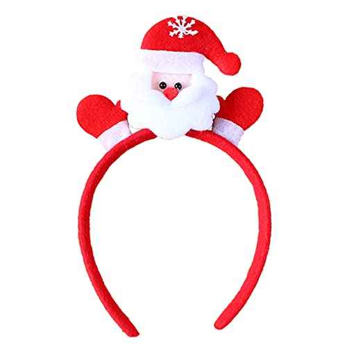 Santa Clause Headband - Red Christmas Hair Hoop Womens & Girls Hair Accessories Headdress for Cosplay & Winter Christmas Decoration Party Supplies Gift