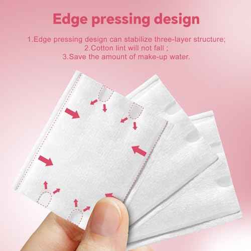 Square Cotton Pads 475 Pcs Makeup Remover Pads Cotton Squares for Face 75 Thick and 400 Ultra-Thin for Daily Skin Care, Pair with Makeup Remover