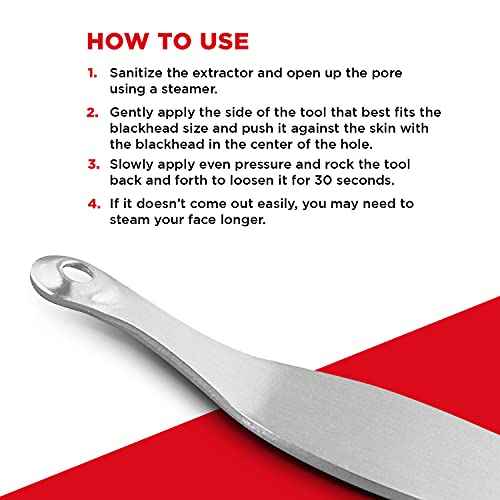 Seki Edge Blackhead Remover (SS-801) - Comedone Extractor for Blackheads - Professional Pimple Popper Tool with 2 Hole Sizes - Preventive Acne Tool & Pore Extractor