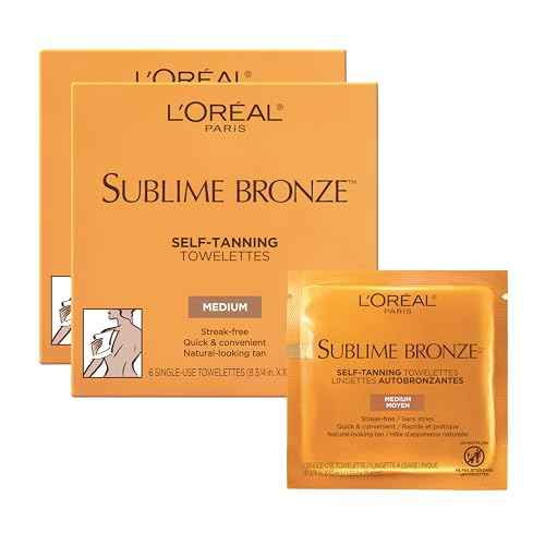 L'Oreal Paris Sublime Bronze Self Tanning Towelettes, Streak-Free, Natural Looking Tan, 6 ct