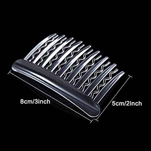 Gejoy 12 Pieces Plastic Teeth Hair Combs Tortoise Side Comb Hair Accessories(Transparent)
