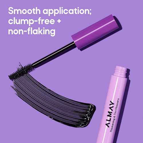 Almay Thickening & Tint Mascara, Instant Soft Full Volume, Conditions & Darkens Natural Lashes Over Time, No Flaking or Clumping, 402 Black, 0.28 fl oz