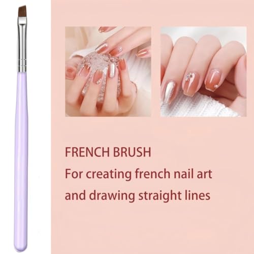 Nail Art Brushes, 6PCS Nail Design Painting Brush Sets with Nail Polish Brush Nail Liner Brush Nail Extension Gel Brush Builder Nail Gel Brush and Nail Dotting Tool for DIY Nail Art