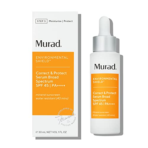 Murad Correct & Protect Broad Spectrum SPF 45 ? 100% Mineral Sunscreen with Carotenoid Technology and Beet Root for Brightening, Blue Light Defense, and Even Skin Tone ? 1.0 Fl Oz
