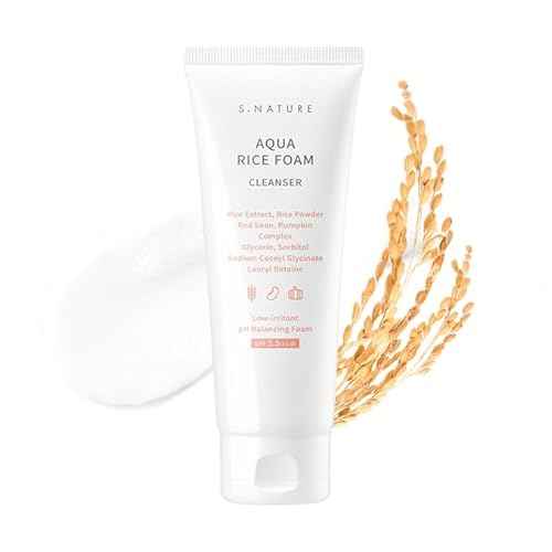 S.NATURE AQUA RICE FOAM CLEANSER | Facial Cleanser, Rice Extract Rice Powder Cleanser with Mild Cleansing, Glycerin,Vegan, Face Wash, Korean Skincare¤Ó 80ml 2.7 Fl Oz