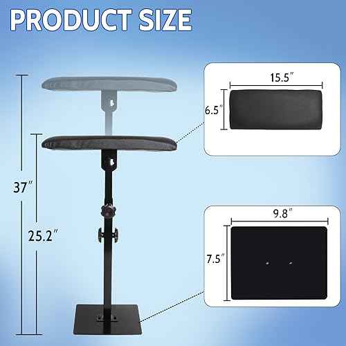 Tattoo Arm Rest Stand with Pen Covers 200 pcs & Grip Tape 4 pcs, Adjustable Height and Tilt Tattoo Equipment