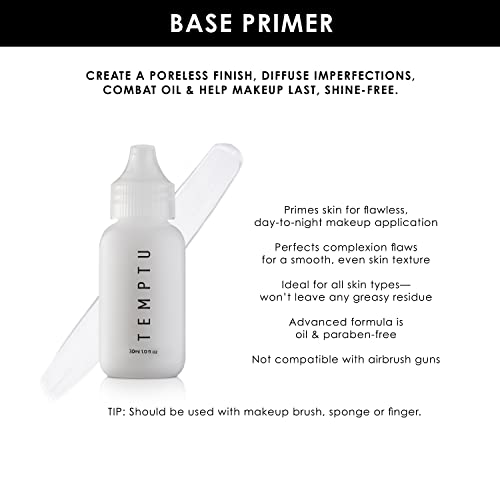TEMPTU Base Makeup Primer | Controls Shine For A Matte, Poreless Finish That Combats Oil & Helps Makeup Last | 2 Sizes