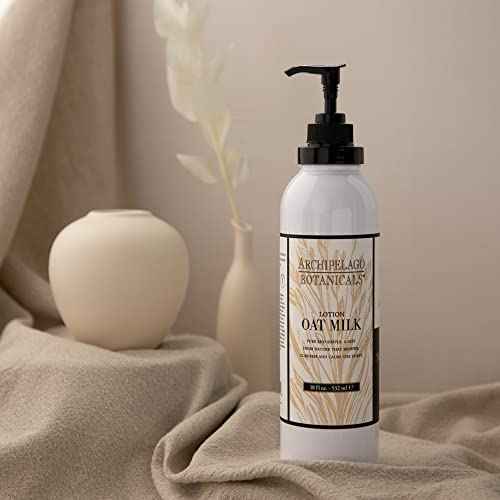 Archipelago Botanicals Oat Milk Lotion, Nurturing and Soothing Daily Moisturizer for Dry or Sensitive Skin, Hydrating Body Lotion, Paraben-Free, Phthalate-Free, 18?oz