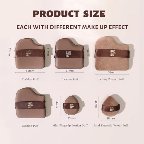 6pcs Powder Puffs Set With Case, Makeup Powder Puff, Velour Makeup Puff, Setting Powder Puff, Reusable & Washable, Ideal For Foundation, Powder Cream, Setting, Christmas Gifts For Women