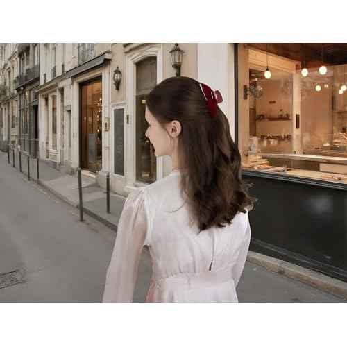 Durable Acetate Hair Clips - 4-Inch Cherry Red Claw Clips for Fine and Thick Hair (Red)