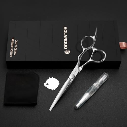 AOLANDUO Professional Hair Cutting Scissors - VG10 Steel Barber Shears, Ergonomic Handle - 1 Count, 6 in
