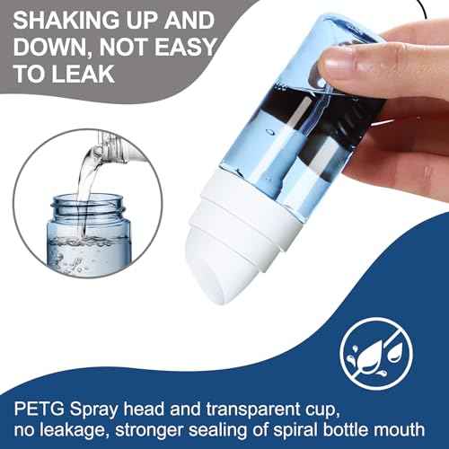 2 Pack 60ML Small Spray Bottle, Portable Refillable Travel Spray Bottle for Hair, Cleaning, Beauty, Fine Mist, Leak Proof, Lt. Blue and Lt. Green