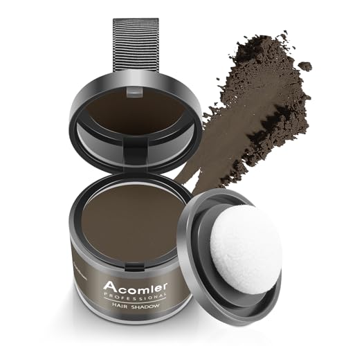 Acomler Instantly Root Touch Up Hair Color Hairline Shadow Powder,Root Cover Up,Dark Brown for Thinning Hair, Grey Hair Coverage Hair Powder for Women with Eyebrows,Beard Line,Bald Spots (Dark Brown)