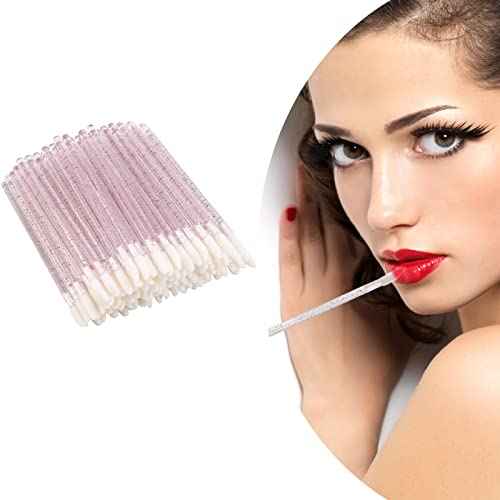 300 Counts Lip Applicators Disposable Lip Brushes Crystal Lipstick Lip Gloss Wands, Pink