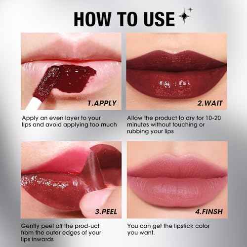 LANGMANNI 3 Colors Long-Lasting Peel Off Lip Liner Set, Waterproof & Smudge-Proof Matte Lip Liners Gift Makeup For Girls (#1+2+3)