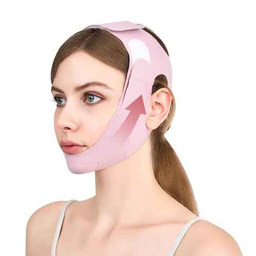 Double Chin Reducer for Jawline Shaper, Comfortable V Line Lifting Mask for Face Lifting and Firming, Chin Strap for Sleeping Prevent Sagging,1pcs