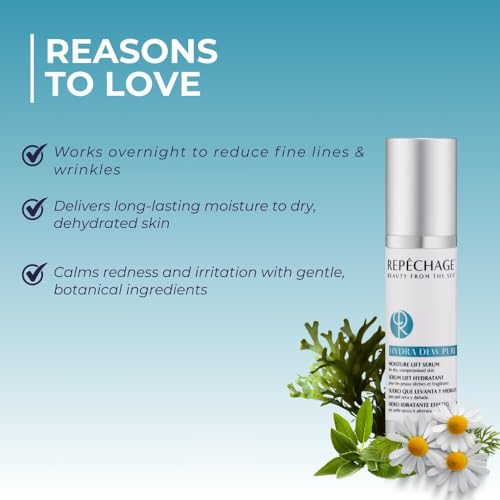 Repechage Hydra Dew Pure Facial Moisturizer - 1.6 oz Moisturizer Face Cream for Dry Sensitive Skin - Replenishes and Seals Moisture for Men & Women - Hydrating Face Moisturizer