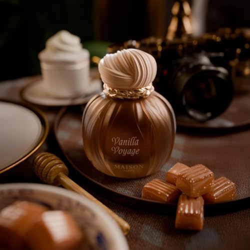 AROMA CONCEPTS | Vanilla Voyage Long Lasting Eau De Parfum EDP 3.4 Fl Oz | Unisex Perfume | Caramel, Jasmine, Tonka & Honey Notes | Luxurious Vanilla Perfume with Musk & Amber