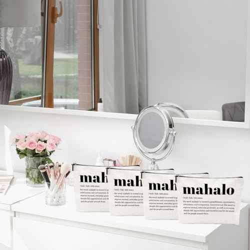 4pcs Makeup Bags Hawaii Cosmetic Bag Hawaiian Gifts Hawaiian Souvenirs Thank You Gifts for Women Female Grandma Mom Sister Friend Wife Travel Toiletry Bag Thanksgiving Christmas Birthday gift