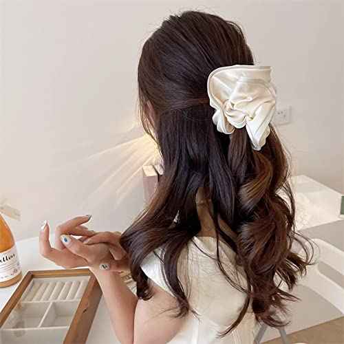 4 PCS Oversized Satin Scrunchies,Soft Silk Elastic Hair Band Fashion Headbands Ponytail Holder Scrunchies for Women Ladies (Style 1)