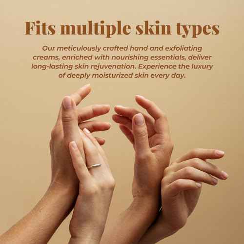 BODY & EARTH # LOVE Hand Cream Gift Set for Women, Hand Lotion Gift for Mothers Day, Travel Size Lotion, Repair & Moisture Dry Hands, 2 Hand Cream & Exfoliating Cream, Skin Care Birthday Gift for Her