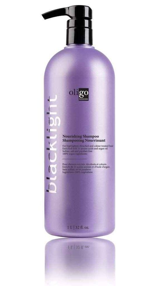 Oligo Professionnel - Blacklight Nourishing Shampoo - Sulfate free shampoo for blondes - Vegan - For Color Treated Hair - Hydrating formula with Argan oil - 32 oz