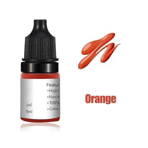 5ml Permanent Makeup Pigment Ink Eyebrow Lip Microblading Tattoo Ink Cosmetic Natural Microblading Color Pigment for Tattoo Machine (Orange)